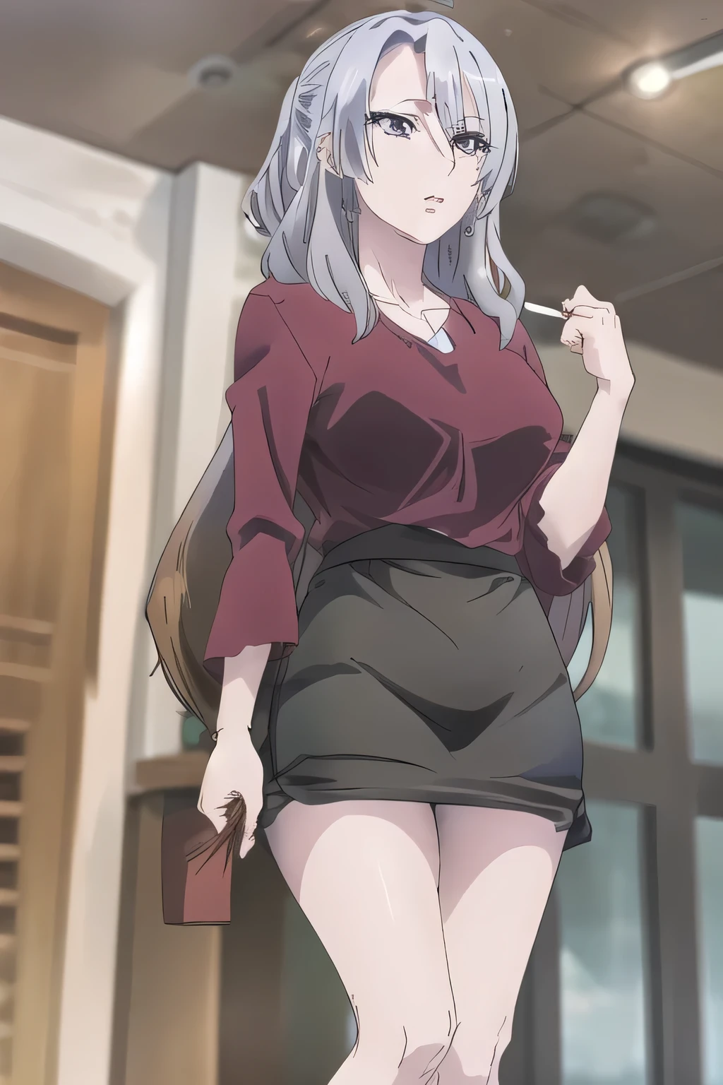 can you draw facial expressions more delicately,women with nice smiles,light purple long hairの女性,woman with huge breasts in light clothes,Micro mini skirt,Huge breasts, gorgeous thighs in light clothing ,Beautiful legs,High Heels, college student ,Alone,my whole body,, standing,Beautiful legs,women with nice smilesたちを描けますか, ,Legs open, Draw it,,women with nice smilesたち,(light purple long hair),OLDraw it, dark blue suit ,White blouse,dark blue tight mini skirt,big breasts,big breastsでもウエストが細い,,,Alone, , accurate depiction of hands and feet ,,big breastsと更にbig breastsDraw it,cinematic lighting,High Heels, Attractive 20 Year Old Woman , , , , big breasts, thin waist , , ,, accurate depiction of hands and feet , ,Beautiful legs,