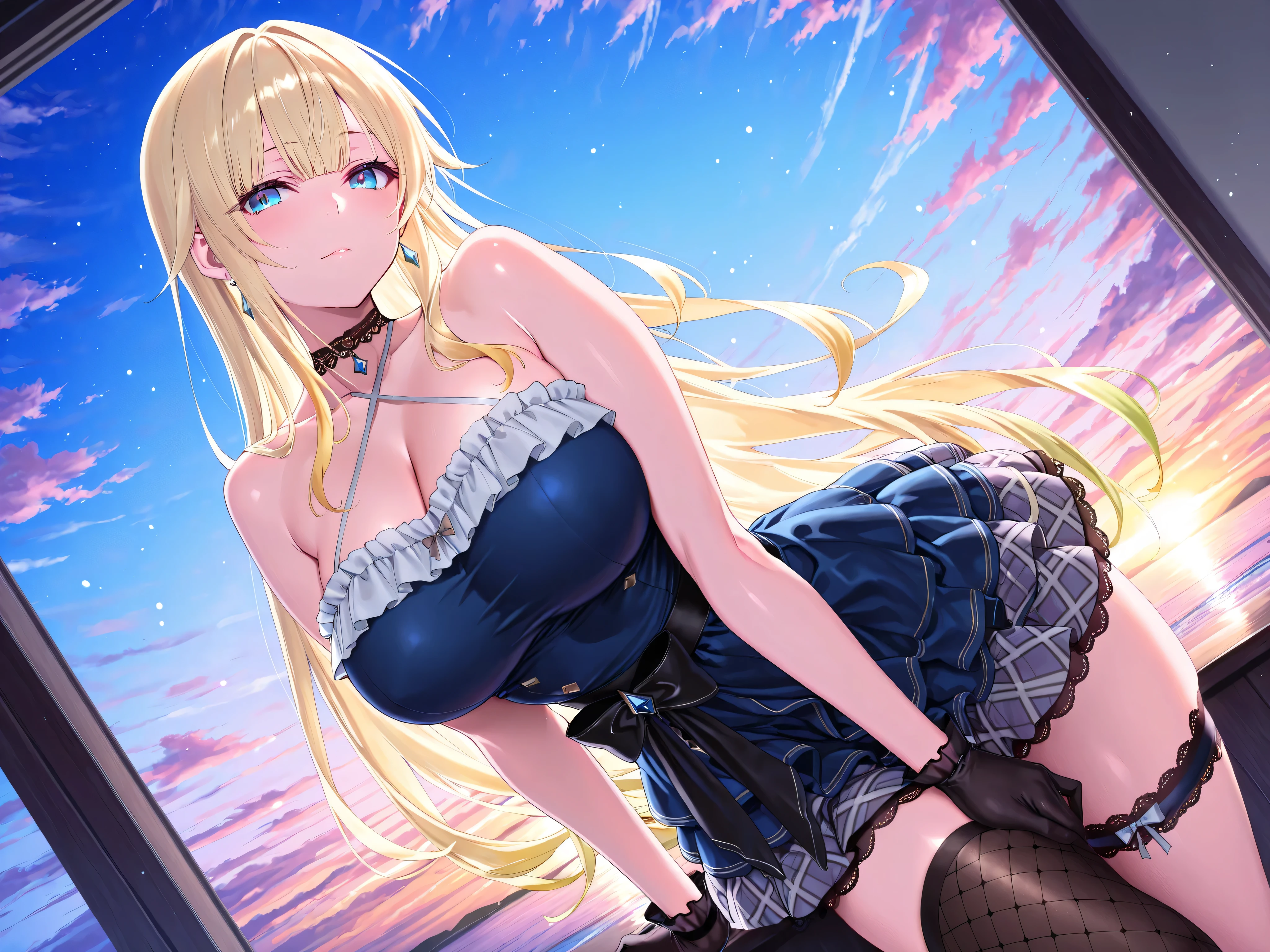 high quality, masterpiece , wallpaper, One beautiful girl, Highly detailed eyes and face, Beautiful attention to detail, Blue Eyes , Beautiful blonde hair , deep night, Age 25 , Large Breasts、Nipples , Hairstyle: wavy hair , Ahegao , Ecstasy face , Masturbation, Climax , Sticking out tongue , Drooling from the mouth , Kantai Collection Atago , sweating , Costume Black Office Lady , show off my crack , no underwear , Expression of sigh , lick , face dripping , right hand between legs , full body , open legs ,make love , grab wet , heart-shaped pupils , oil skin, tears , not hair accessories , Esthetic Room , black , lotion , stick out one's crotch