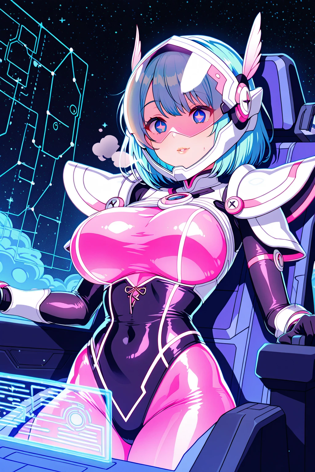 super high image, super detail, super high resolution, best quality, (full body image), ((anime)), (((masterpiece))), , (((elf girl))), (((20 years old))),(pretty face), (perfect body), (hourglass figure), (high quality hands), ((black hair)), (beautiful eyes), ((massive breasts:1.5)), (sexy), ((((mecha armor with mechanical wings)))), sexy expression, (((erotic pose))), (thin waist:1.0), (wide hips:1.2), (thick ass:1.1), ((midriff)), ((in sci fi city at night)), (((pink leotard)))
