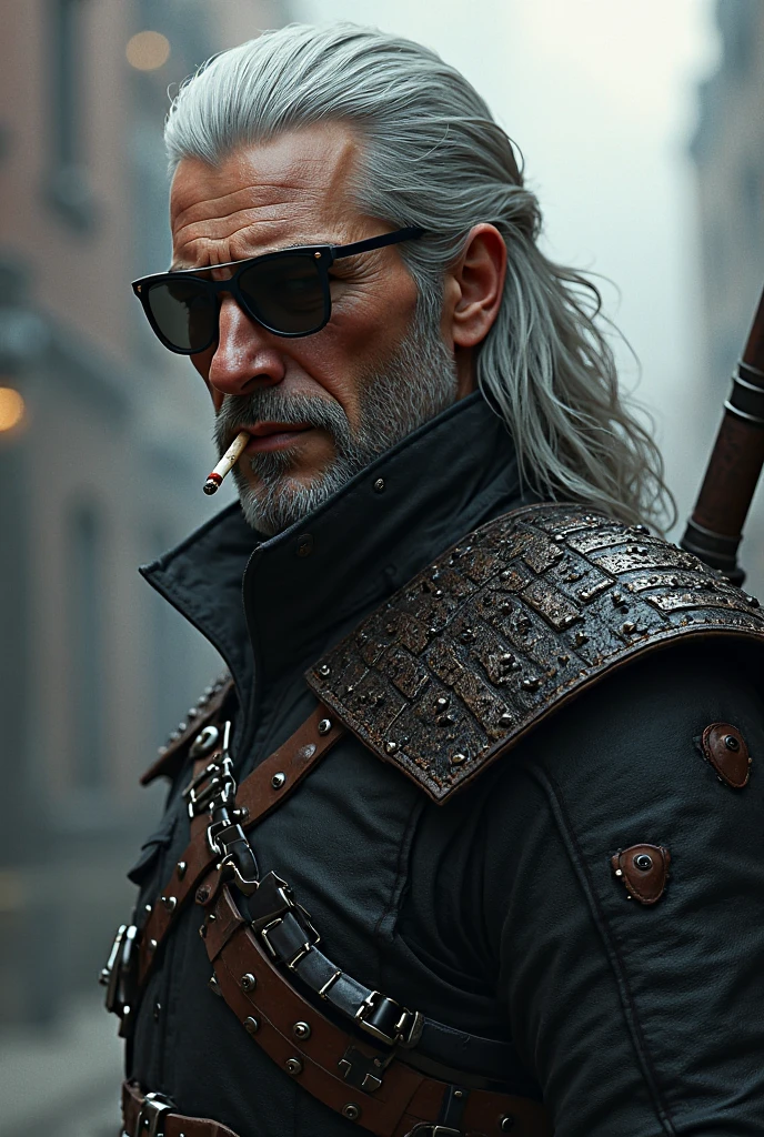 score_9, score_8_up, score_7_up, masterpiece, high quality, BREAK
 <lora:Karl HeisenbergPonyLoRA:0.8>krlheinbrg, long hair, beard, hat, necklace, scar, sunglasses, open coat, collared shirt, gloves, middle aged man, 50 years, light grey hair, indoors