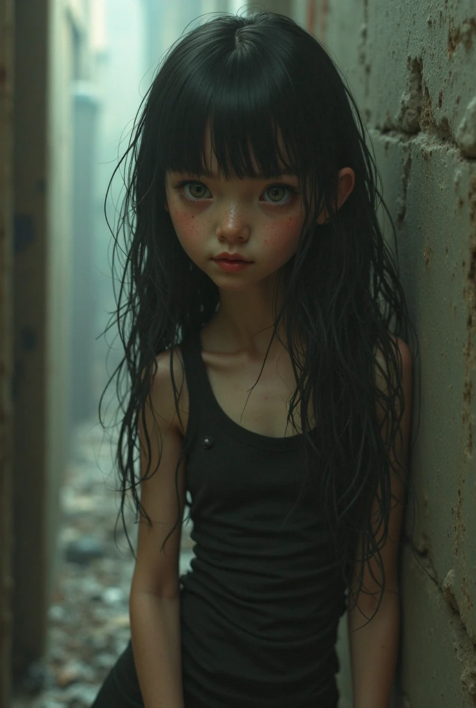 best image quality, masterpiece, super high resolution, (fidelity:1.4), photo, 1 girl, white shirt, torn jeans, white sneakers, dim, darkness, despair, pity, poor, movie, tears, teardrops, (torn clothes:1.5), (wet clothes:1.4), bare shoulders, real rain, wet hair,.. (chibi) 
<lora:add_detail:1>, (masterpiece,best quality:1.5)