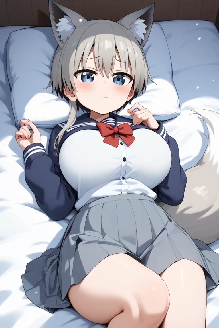 (masterpiece, best quality), 1girl,<lora:MizobuchiChinana-v1:0.8>, ChopioMizobuchiChinana, (gyaru:1.1), long hair, ponytail, sidelocks, braid, scrunchie, (looking at viewer:1.3), large breasts,, outfit_1, collared shirt, necktie, pleated skirt, plaid skirt, bra peek, cleavage, sweater around waist, (leg warmers, loose socks:1.5), choker, shirt tucked in,,