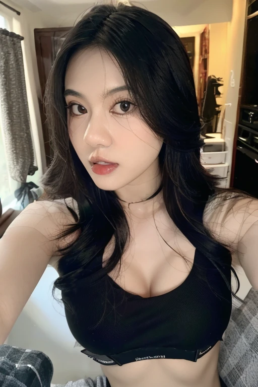 Full body picture, A girl with a perfect figure，Mixed, very beautiful face and eyes，long black hair， , Huge breasts,Huge breasts,The bust is really big，Baogou,White swimsuit