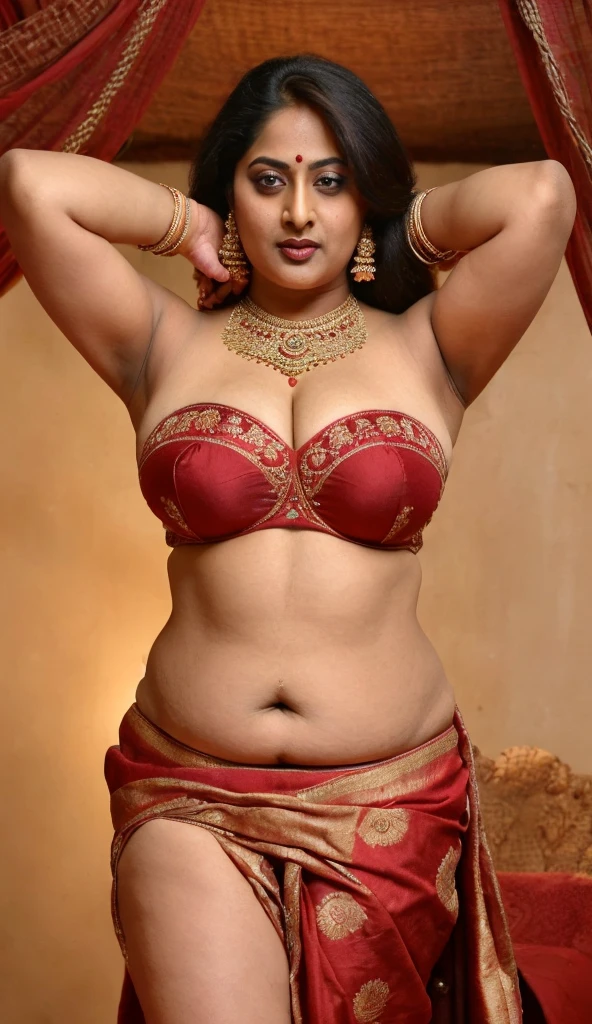 Looks like Jannat Zubair, Beautiful Indian Woman, wearing saree, sari Beauty, gorgeous, curvy, sexy navel folds, Apsara, Maharani, royal queen woman, nymph from Hindu Mythology, Urvashi, matchless beauty, Highly detailed, Oil Painting by Peter Paul Rubens inspired by Raja Ravi Varma, Matchless beauty, captivating, gorgeous, heavenly beauty, celestial beauty, by Peter Paul Rubens, 13, realistic, hyper realistic, micro details, incredible artwork, insane details, ultra High resolution, 8k, 32k, acrylic on canvas, intricate, flawless, detailed, detailed face, detailed eyes, masterpiece, by Peter Paul Rubens, by Caravaggio, by William Adolphe bouguereau, perfect face, perfect body, beautiful art, realism, baroque, renaissance Art, highly textured, beautiful and detailed eyes, uhd, best quality,