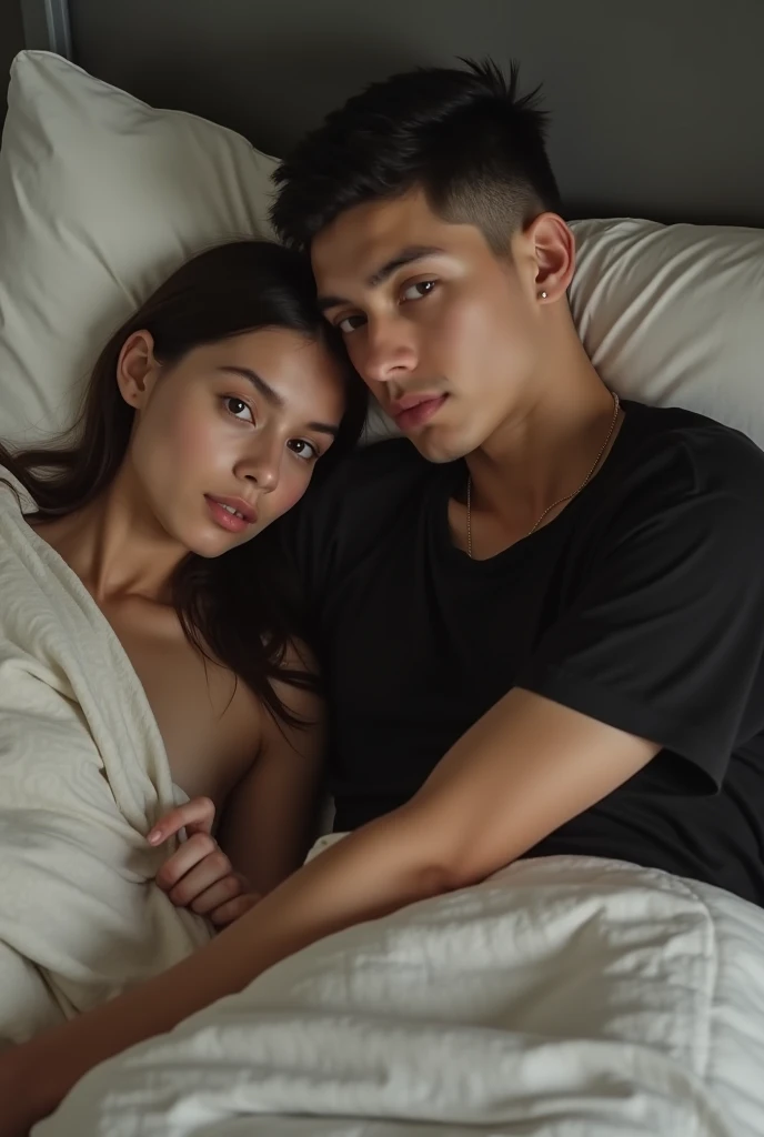 create a 3d image of a couple having a relaxing night together watching TV the girl is leaning on the guys shoulder while rhe guy is hugging the girl