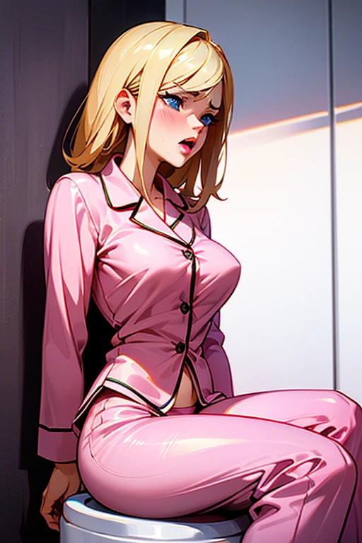 ((high detailed, best quality, 4k, masterpiece, hd:1.3)), landscape, (in office), indoors, business office, Office workers working in the office, many people are busy working, window, desk, chair, computer, ceiling light, (panoramic shot), a full-length shot of Princess Peach lying on desk, BREAK neon blue eyes, seductive, attractive, sexy smile, smiling, smooth anime cg art, 34B breasts, long legs, vivid colors, detailed digital art, slim body, perfect skin, blonde hair, long hair, BREAK crown, cleavage, 34B cleavage, looking at viewer, BREAK looking at viewer, extremely detailed face, black necktie, pink pencil skirt, pink jacket, white shirt, full body, (pink high heels), earrings, gem, dark black makeup lips, dark gothic eyeshadows, dark eyeshadows, black eyeshadows, black sexy lips, black lips, (dark:1.2), dark lips, very dark lips, (perfect hands, perfect ???????), black makeup, detailed fingers, five fingers per hand, 5 fingers, (1 girl), detailed lips, detailed black lips, black painted lips, gothic painted lips, BREAK night, (breast focus), (breasts out:1.3), (arms rised:1.3), (arms up:1.3), (from above:1.3),