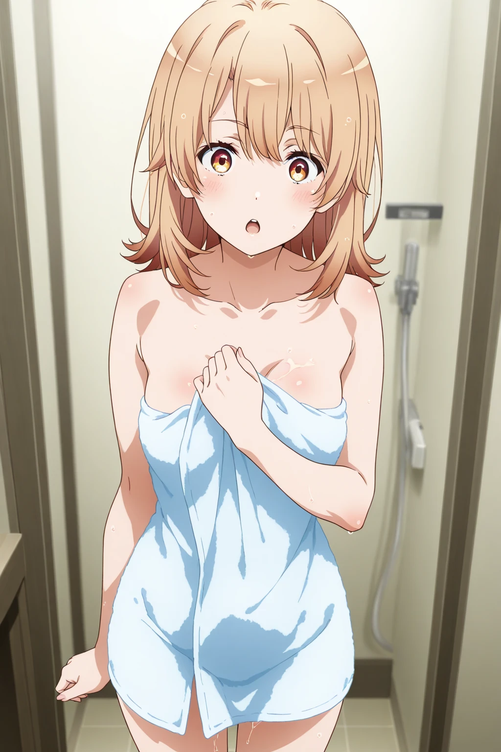 1girl, isshiki iroha, yahari ore no seishun lovecome wa machigatteiru, brown hair, brown eyes, nipples, shower room, thigh, (from back), (perfect face, perfect anatomy, light rays, photo background, extremely delicate body, pussy, spread pussy, pussy juice, nipple, smooth skin, feminine expression, orgasm, clenched teeth, aroused, glare, half closed eyes), (cristal clear eyes, beautiful face), (anime style:0.8), (highres), gorgeous lips, cinematic, (masterpiece), (best quality), (ultra-detailed), very aesthetic, illustration, perfect composition, intricate details, absurdres, detailed face, (4k, intricate), isshiki iroha, yahari ore no seishun lovecome wa machigatteiru, brown hair, brown eyes, isshiki iroha, yahari ore no seishun lovecome wa machigatteiru, brown hair, brown eyes,, heart eyes