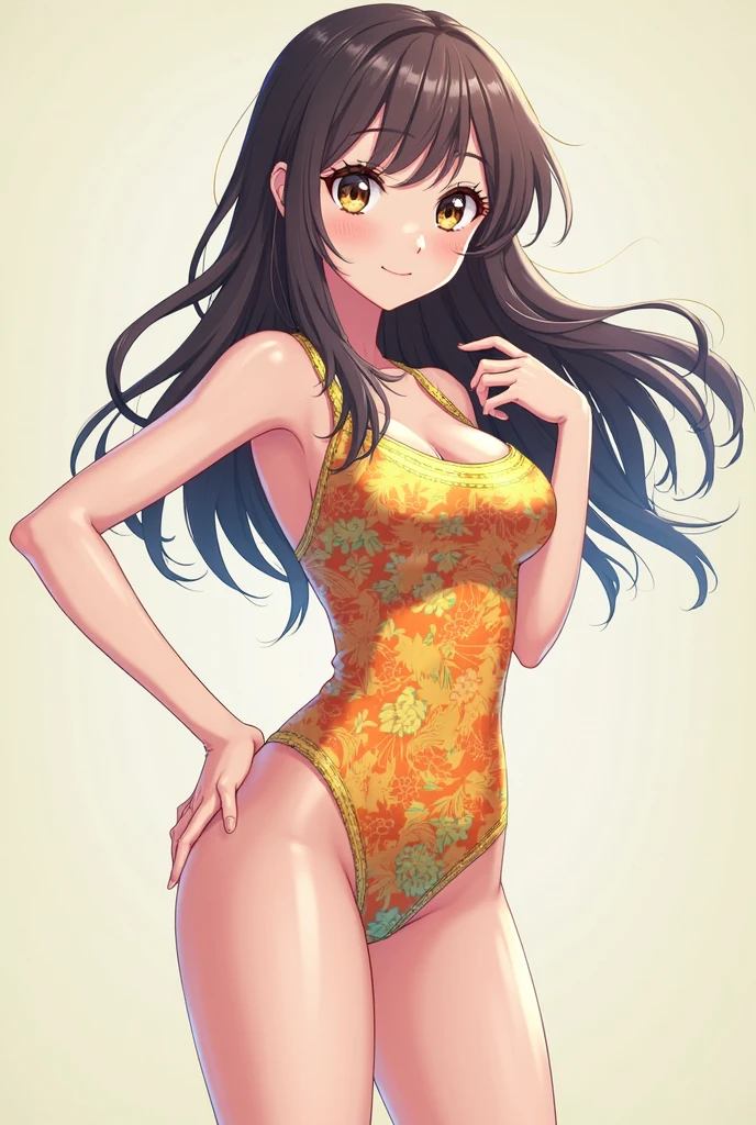 girl Black Hair Young Girl Swimwear Anime-style illustrations