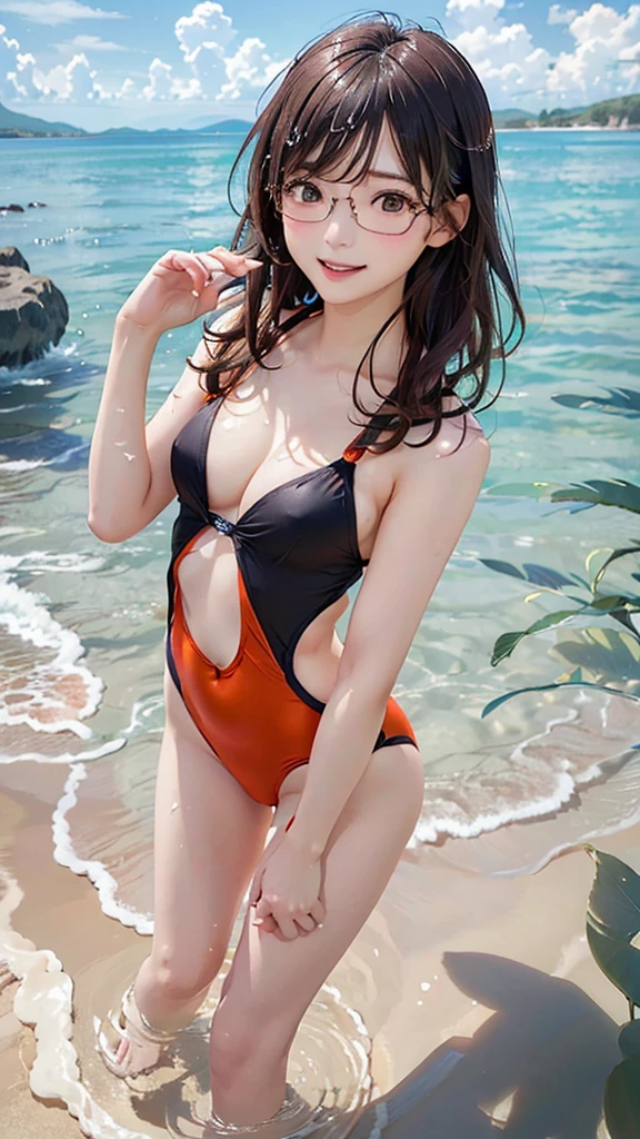 (best quality:1.5), (masterpiece:1.5), (highres:1.5), (RAW photo:1.5), realistic, photo-realistic, high detailed, film grain, detailed skin, natural lighting, symmetrical,8k,an extremely delicate and beautiful,illustration,
1girl, Random hairstyle,slim legs,delicate and pretty,perfect face,beautiful detailed eyes,fair skin,real human skin,pore,(Japanese student:1.2),
1girl, solo,micro bikini,beach