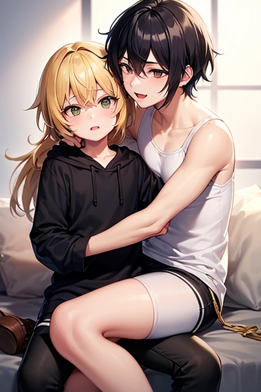 1boy,1girl,princess carry,kagamine len \(append\), (sex:1.3), masterpiece, best quality,