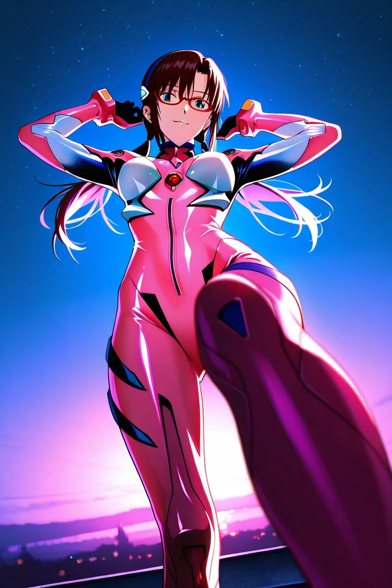 masterpiece, best quality, 1 girl, solo, gardevoir, creatures \(company\), game freak, nintendo, pokemon, pokemon \(game\), bangs, colored skin, female focus, flat chest, pokemon gen 3, hair green, faded hair, green skin, hair over one eye, multi-colored skin, pokemon \(creature\), red eyes, short hair, two-tone skin, white skin, masterpiece, best quality, ultra-detailed, extremely detailed, illustration, 1 girl, alone, kula diamond, medium breasts, looking at viewer, blush, smile, cowboy photo, city, blue sky, standing