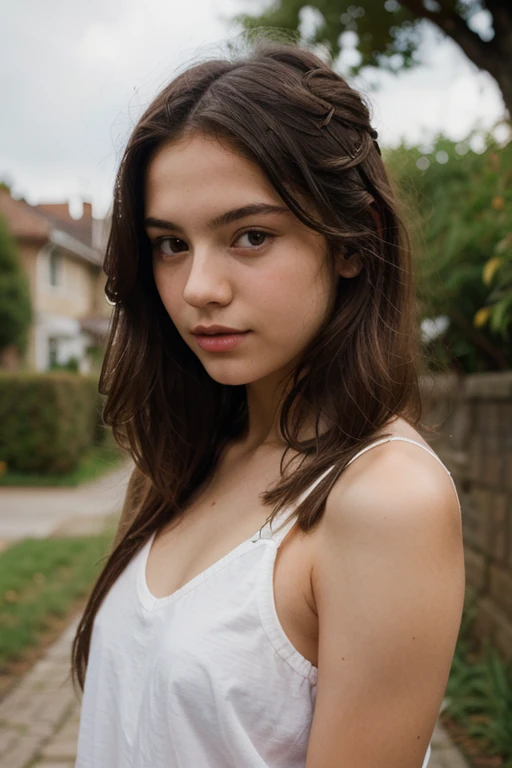 Portrait. jeune fille. Adolescentes. Top blanc