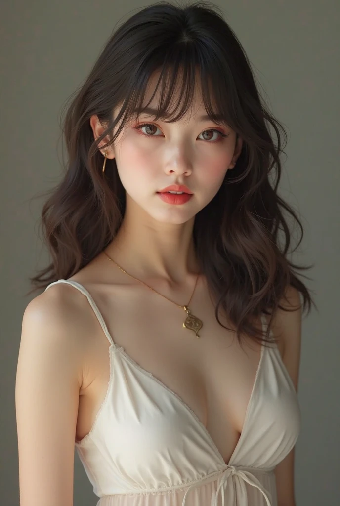 ((1girl)),  short dark hair, wavy hair,glowing skin,  mouth closed and expressionless, sitting, with her hands holding a glowing orb while two other glowing spheres orbit around her,