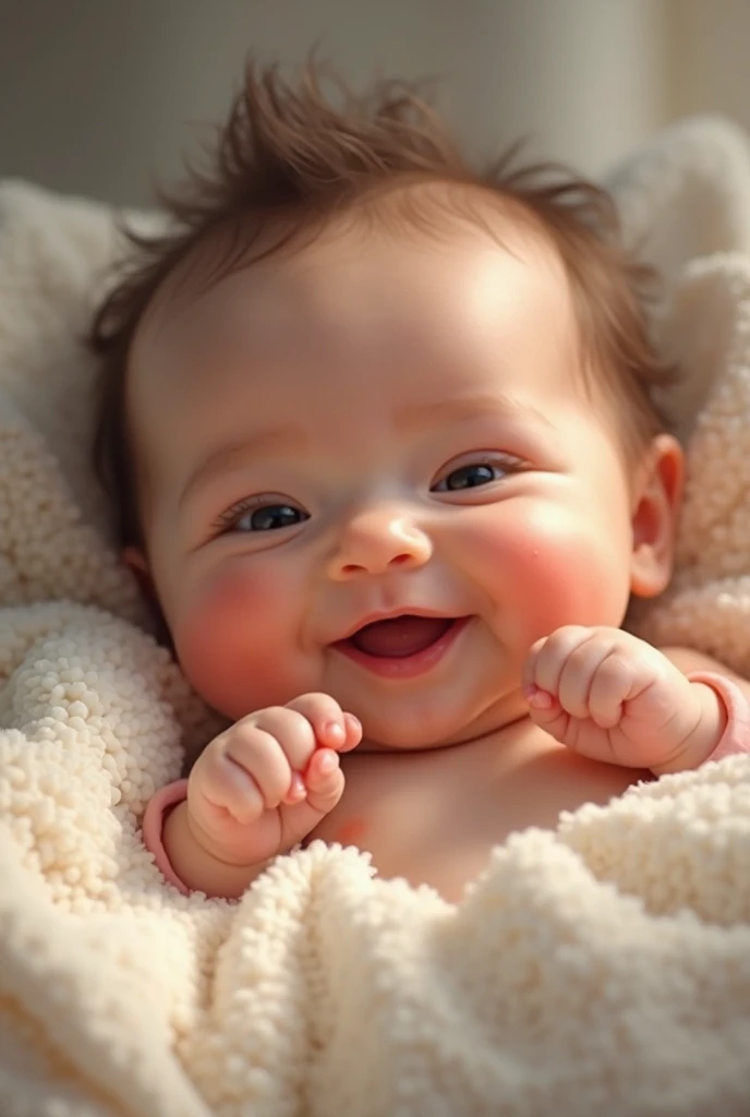 Ultra-realistic photo taken by an experienced photographer with a macro lens, focusing on the delicate features of a 2-month-old French baby girl wrapped in a pastel pink blanket. The image, intended for a family album, captures the soft texture of the blanket and the baby’s serene expression in incredible detail. The shallow depth of field creates a gentle blur around her, making her peaceful face the clear focus of the photograph. Ensure any visible hands have exactly five fingers. Negative Prompt: out of frame, lowres, text, error, cropped, worst quality, low quality, jpeg artifacts, ugly, duplicate, morbid, mutilated, extra fingers, mutated hands, poorly drawn hands, poorly drawn face, mutation, deformed, blurry, dehydrated, bad anatomy, bad proportions, extra limbs, cloned face, disfigured, gross proportions, malformed limbs, missing arms, missing legs, extra arms, extra legs, fused fingers, too many fingers, long neck, username, watermark, signature.