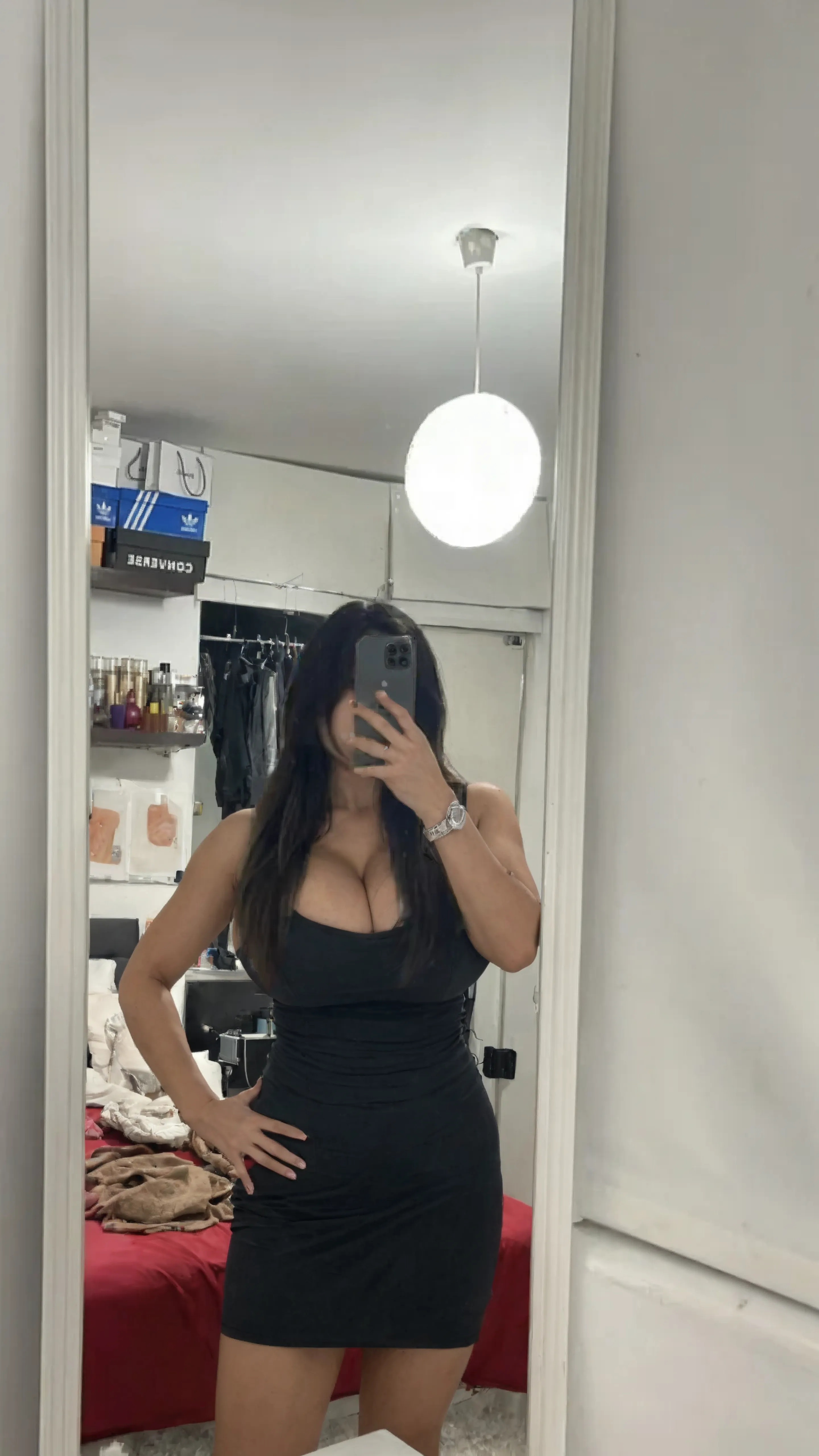 there is a woman taking a selfie in a bathroom mirror, her belly button is exposed, tiny black bra, side boob, close up half body shot, black bra, thicc, 2 4 year old female model, very sweaty, top half of body, Big tits, huge , no clothes, sexy, cute, wide hips, thick thighs, pear-shaped body, minimal clothes, thick, thick nipples, nipple piercings, large areola, hard nipples, piercing through shirt, nipples hard through shirt, busty, major cleavage, naked, ripping through top, spilling over sides, bra too tight, giant , dominatrix, dominatrix clothes, revealing clothes, ass so fat you can see it from the front, giant , thick thighs, wide girl, naked, huge ass, no clothes, huge ass