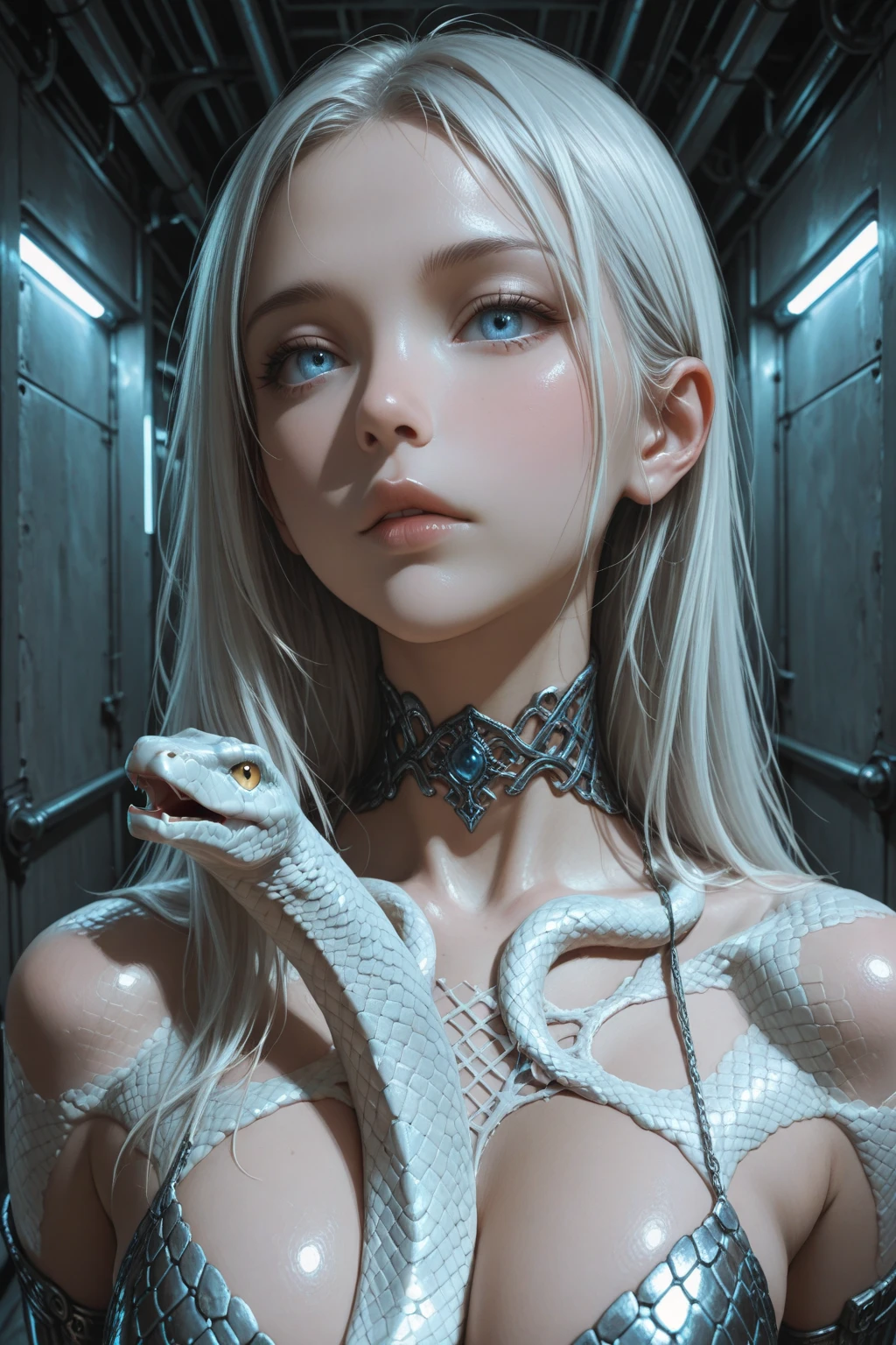 a worm moving into vagina, xxx, nude girl, elongated face, sweden face