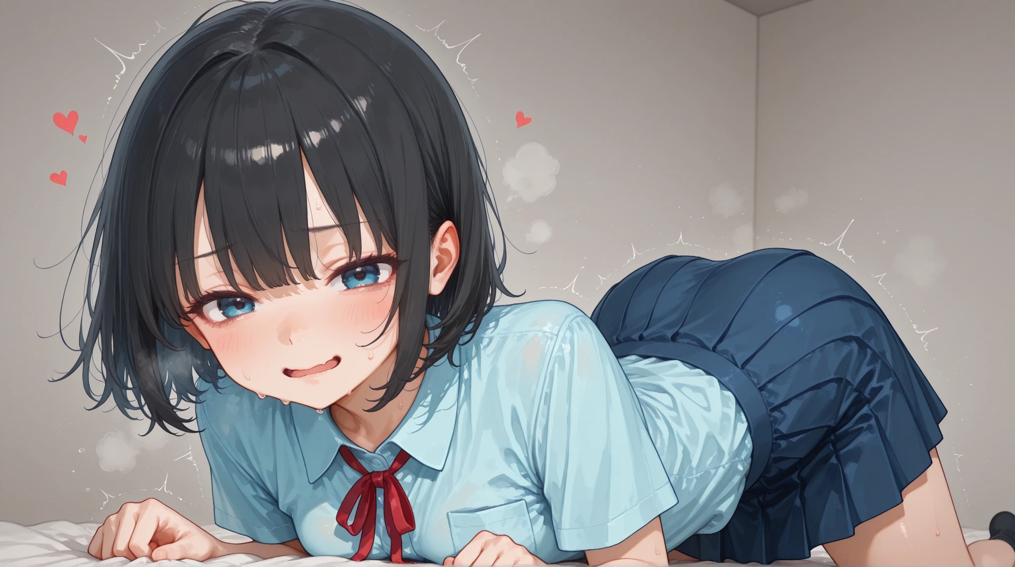 [WAI-ANI-NSFW-PONYXL:100],
score_9, score_8_up, score_7_up, score_6_up, score_5_up, score_4_up, masterpiece, best quality,
rating_explicit,

from above, from behind, back shot, back, ass,
1girl, 1man, hetero, all fours, pov, butt job, (ejaculation, projectile cum, bukkake, cum on body:1.3), penis on ass,
BREAK
15yo, loli, (black hair), ponytail, wavy hair, (hair between eyes:0.7), sideburns, flipped hair, (aqua scrunchie:1.0), (large breasts:1.2), aqua eyes, tareme,
half-closed eyes, heavy breathing, humid, blush, (spoken heart:1.2), trembling, (motion lines:1.2), motion blur around penis,
BREAK
buruma
(shirt lift:1.3), ,
school gym, wooden floor,

