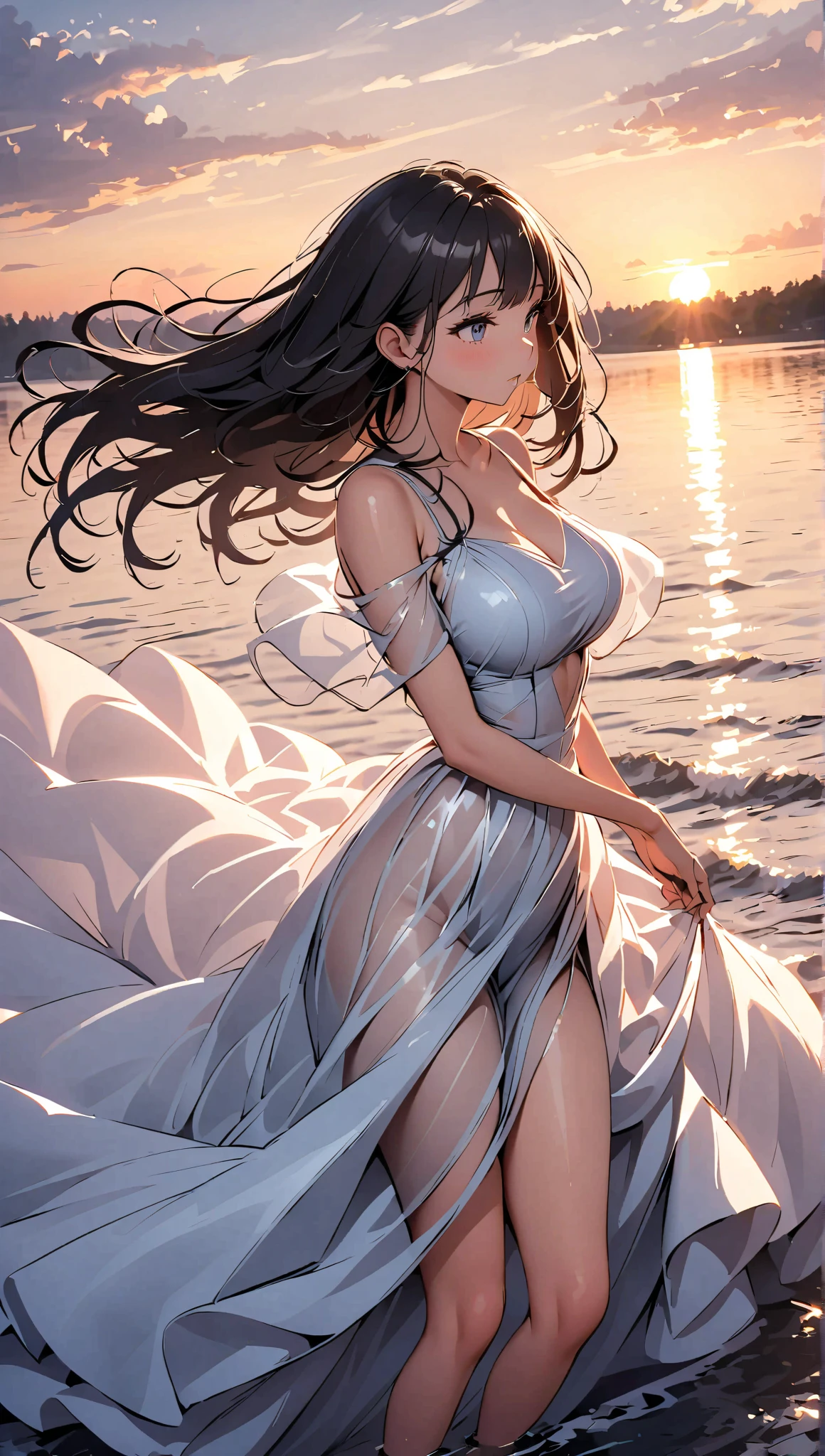 Beautuful Women, ((dreamer)), Dress with open chest, there is a constriction, slightly thicker thighs