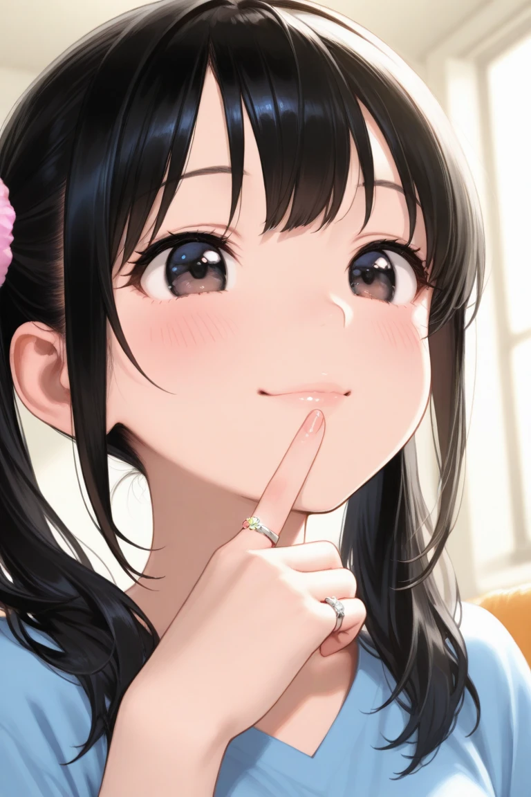 ((highest quality)), ((masterpiece)), (detailed), Perfect Face, clear, Office Lady, Anatomically correct, Fingers in front of mouth, ２Make a ring with two fingers, (Blowjob), shiny suit vest, Medium chest,Ecstasy face, Long Tongue, Sticking out tongue, Drooling, Sweat, Medium Hair, Beautiful Hair, View Viewer, Depth of written boundary, Beautiful clavicle, Cleavage, 