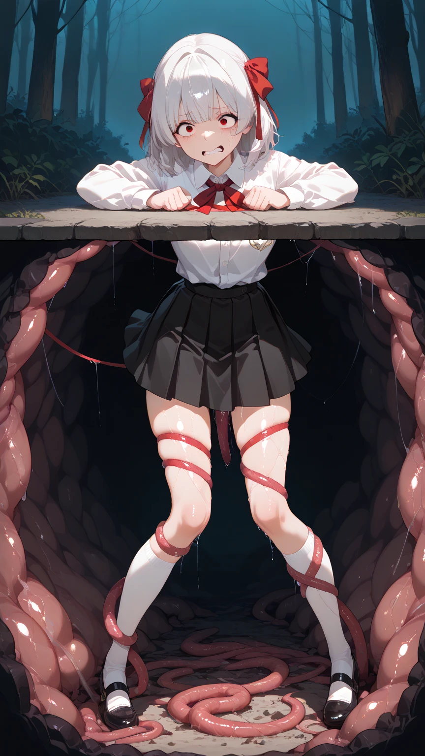 woman,14 years old,,city,night,(((black tight miniskirt bodysuit))),(wet with sweat),open mouth smile((See-through)),(()),((baby girl body shape)),blush、surprised face,(((Tentacles wrap around the body)))(((raped by tentacles)))(((Tentacles wrap around the body)))(((raped by tentacles)))