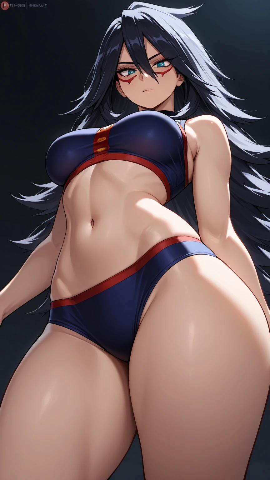Optimus Prime human woman with long hair and blue eyes