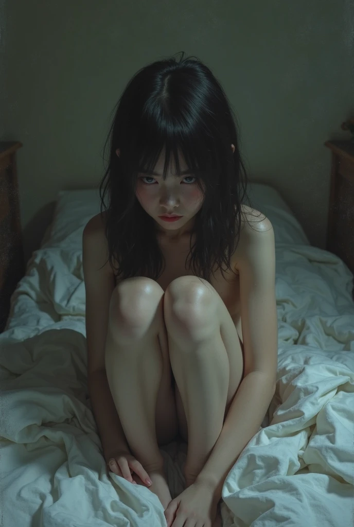 movie「ring」Sadako from shows off her legs on TV and looks cute, Coming out of the TV