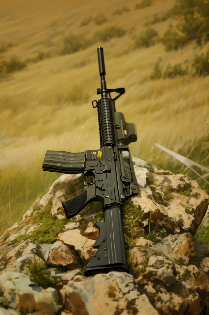 A hunter shot a gun searching búfalo