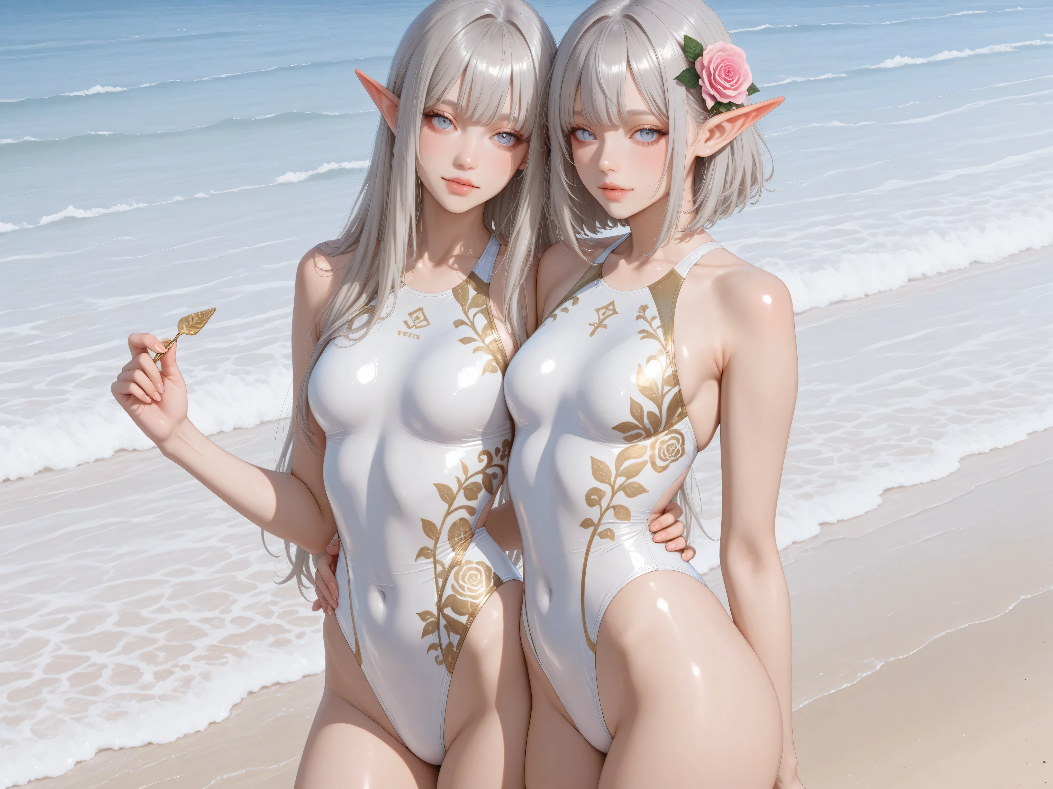 Micro Bikini Brown Silver Hair Red Eyes Lori Elf