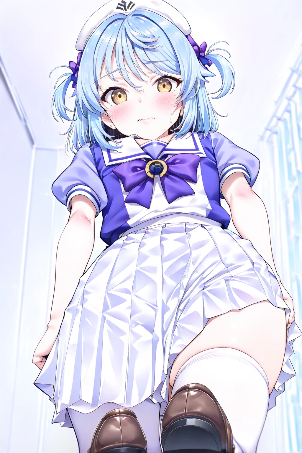 8K、masterpiece、Japanese、Woman wearing glasses、Neon(nod)、from the front、smile、Childish、Small breasts、See-through underwear、night、Bedroom、Spread your legs and show、mini skirt