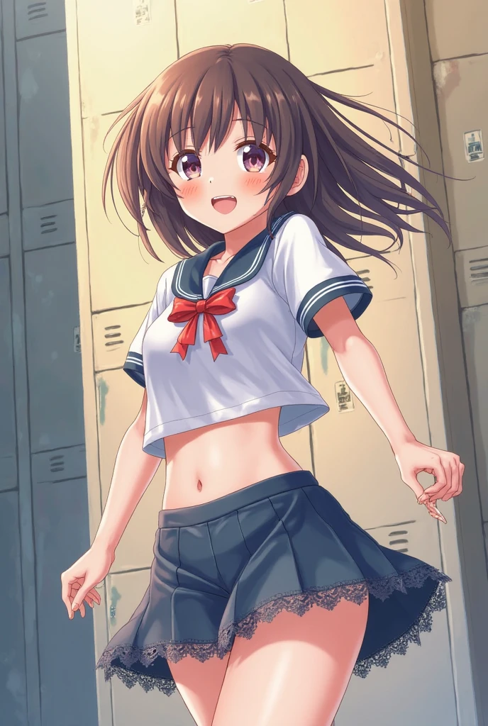 anime girl in a sailor outfit with glasses and a tennis racket, idolmaster, azur lane style, makoto, from the azur lane videogame, ecchi, rin, photorealistic anime girl render, smooth anime cg art, render of a cute 3d anime girl, nagatoro, oppai, kantai collection style, ikki tousen