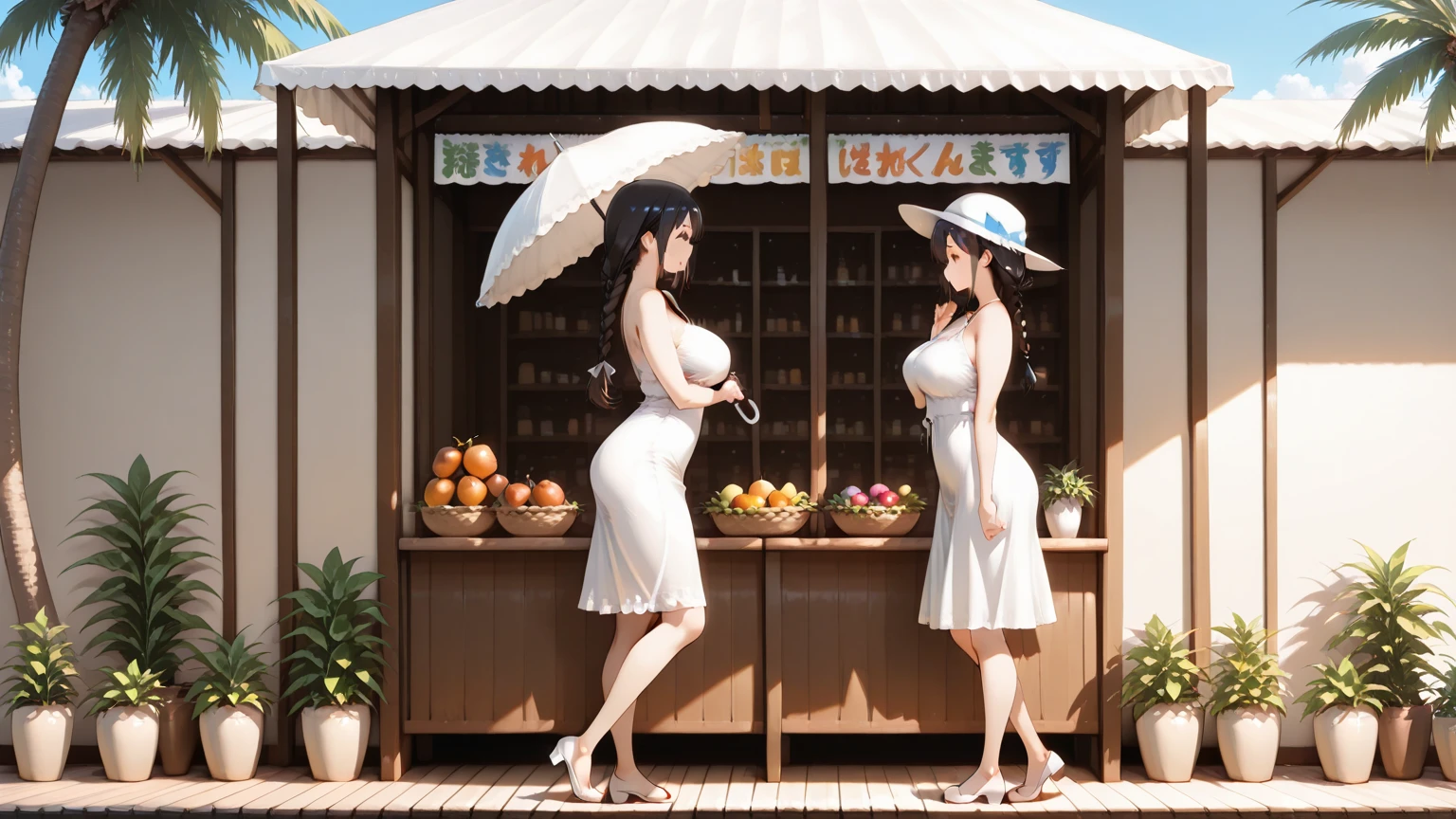 (Unsanitary and dirty fishing port, Seafood market in tourist area), ((3 or more beautiful women)), ((Full nudity)), A vibrant seafood market, smile, Beautiful Skin, Nipples