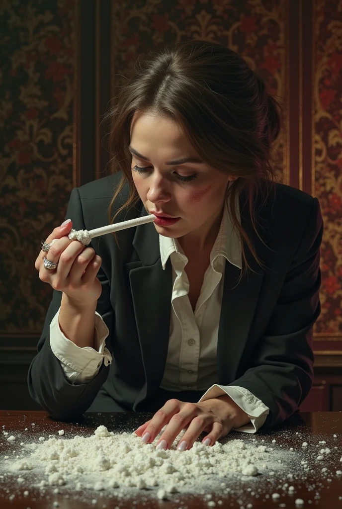 Spy girl killing her boss by knife, boss died