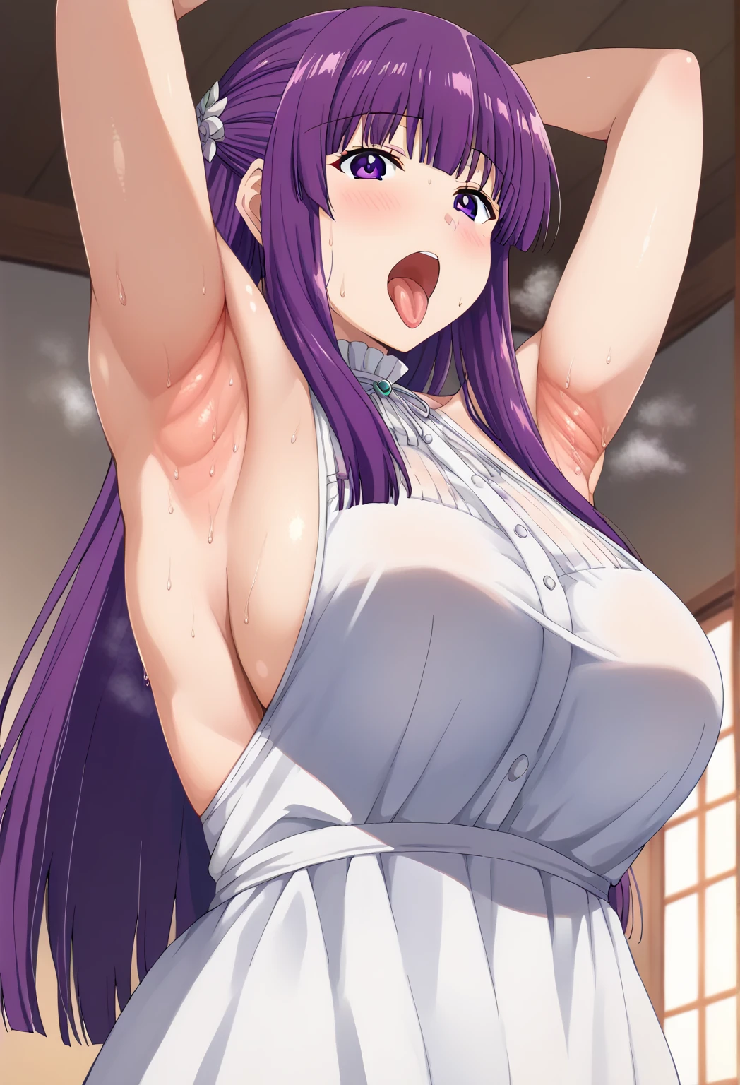 1girl, nsfw, furuderika, long hair, purple eyes, blue hair, blunt bangs,, , empty eyes , large breasts, nipple, Running, ,, Heavy snowfall area frozen , (Sweating profusely, Love juice, Wet Woman, female ejaculation), crying mountain Alone, crying, Naked, solo, 1girl, Peeing, lactation, projectile lactation