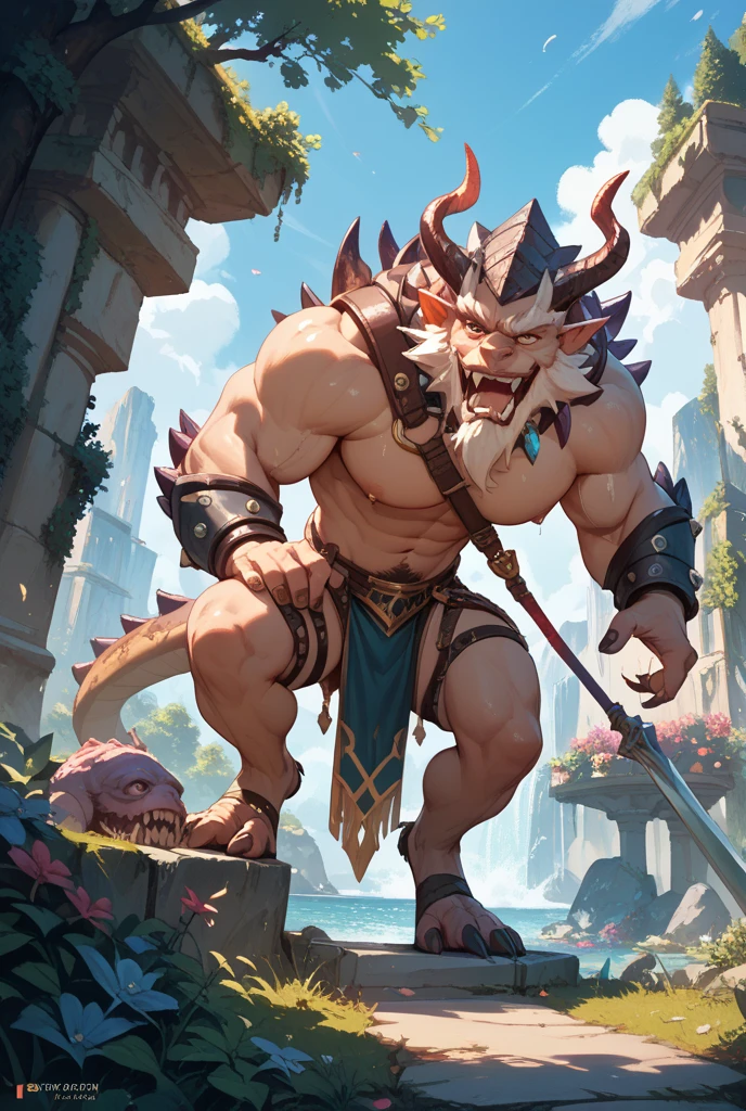 The defeated dragon king lies