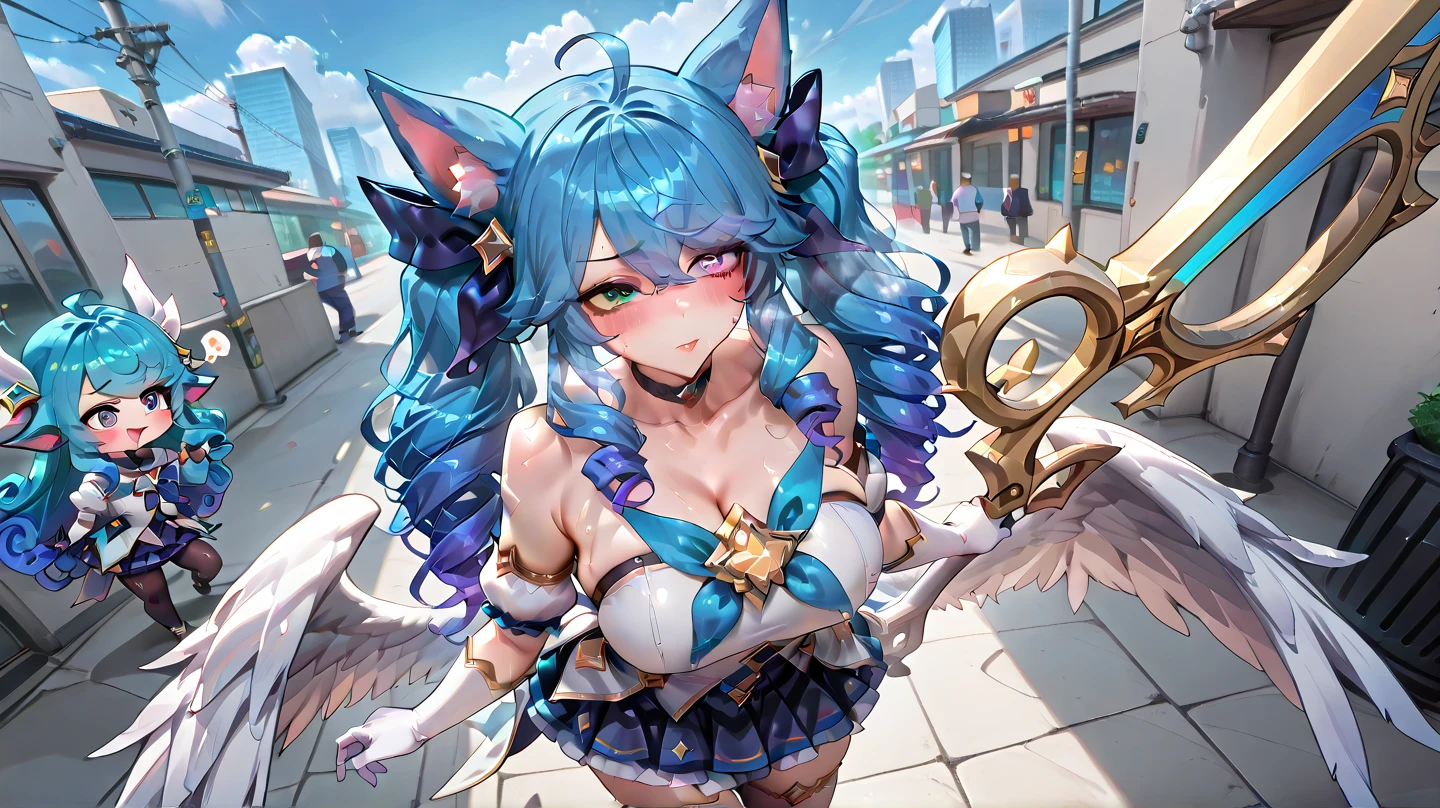 A girl with a Sexy pose, Cat girls wearing gold bikini costumes&#39;girl&#39;Her large breasts are hidden in her underwear............: 140cm Bar Stage Voluptuous Body(((((hug my chest)))))
Nipples White Hair Huge Breasts Captivating Smile Tags: Sexy pose, Detailed face, Expressive eyes, Lips become thicker, beautiful girl, Feminine charm, Captivating Gaze, Captivating smile, Confident posture, , Lace details, , Warm lighting, Captivating color palette, Exquisite detail,  Playful expressions (((((Rio Carnival Costume)))))