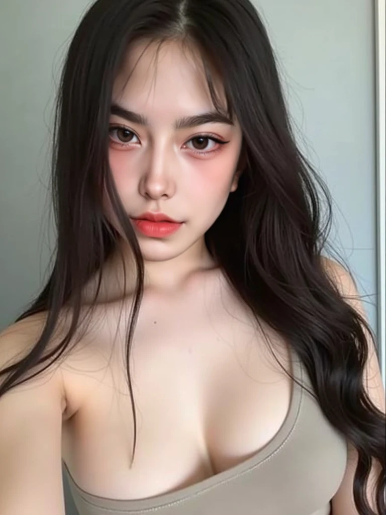 arafa woman taking a selfie with a black heart-shaped object, beautiful chinese model, Modelo IG | artegerm, beautiful asian girl, modelo do instagram, linda jovem coreana, 18 anos de idade, Xisionwu, Ulzzang, com cabelos longos e olhos penetrantes, linda mulher sul-coreana, Asian girl with long hair, young pale and beautiful asian face