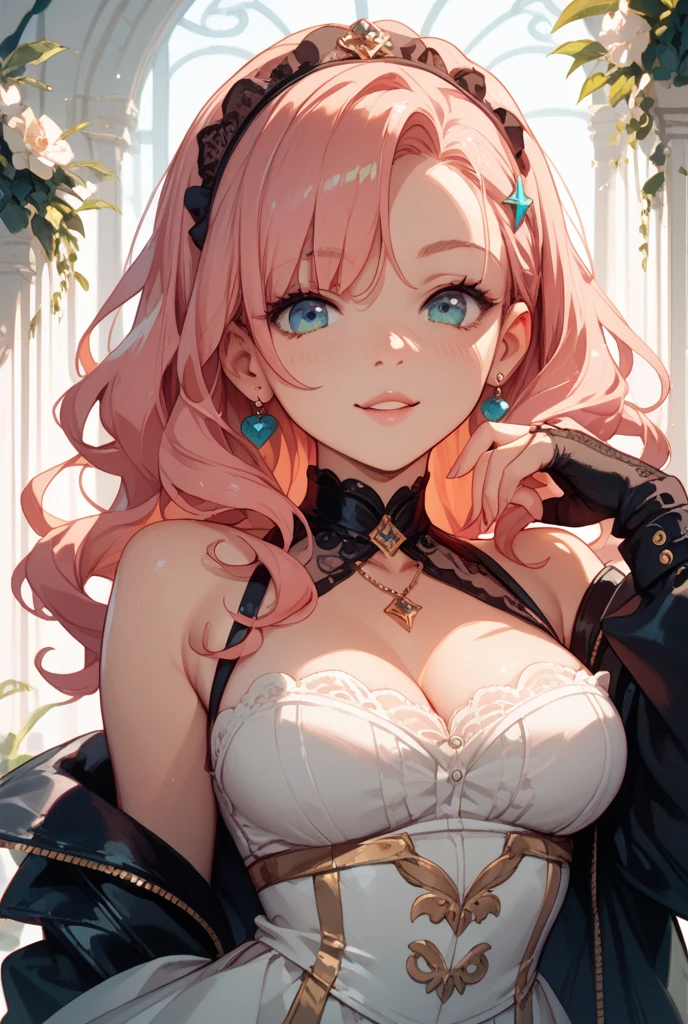 Wolf Pink Haired Girl、blue eyes