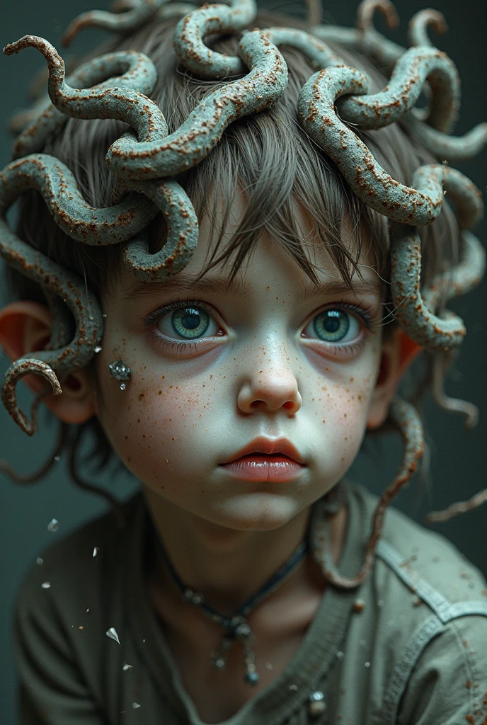 A boy with a brain made of an octopus