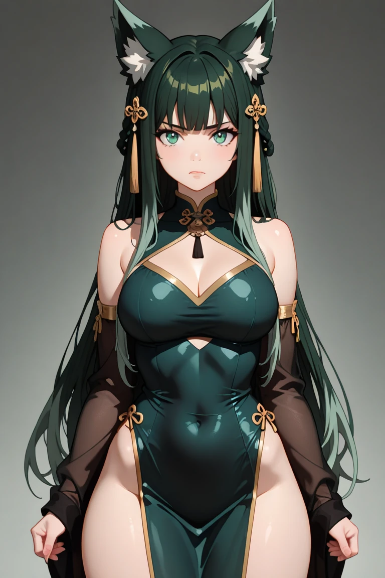 (masutepiece, of the highest quality, Best Quality, Official art, Beautiful and aesthetic:1.2), (1girl in:1.3), (Fractal Art:1.3), The card, tarot, Green hair, Twin braids, Hair Flower, (good lighting:1.1), ((hight resolution)), Tarot card style, (Very big breasts),beautiful girl pose, Narrow waist, Beautiful butt, from the rear
