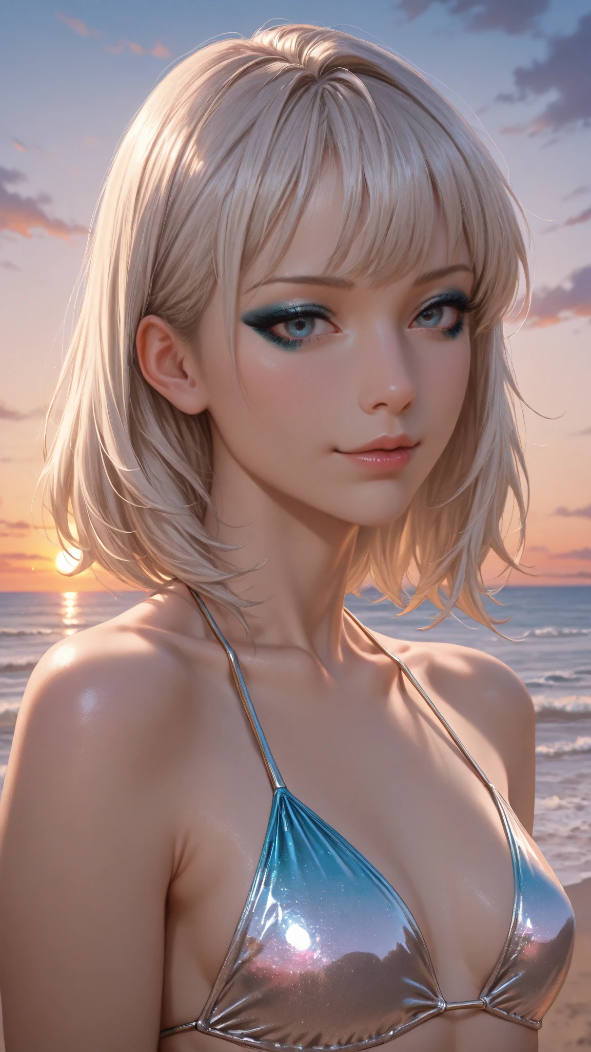score_9, score_8_up, score_7_up, score_6_up
<lora:CyberMisty:0.8>
CyberMisty, 1girl, blonde hair, looking at viewer, Laying on a beach towel, looking at viewer, ocean waves in the background, golden sunset lighting, relaxed and carefree atmosphere