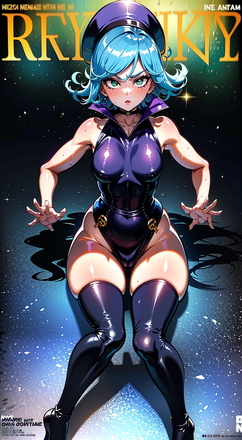 Galactic Giantess Seductress ((mysterious and commanding)), every step echoing with her presence, a blend of elegance and immense power, (masterpiece, cinematic detail), eyes glinting with hidden depths, lips curved into a subtle smile, (1 giantess, solo, curvy and tall, her every movement a picture of sultry grace), short, raven-black hair framing her massive face, (tight, futuristic outfit that clings to every curve of her towering form), standing against the backdrop of a distant galaxy, (perspective from the ground as if gazing up at a space goddess), mysterious and dominant, (one hand holding a small spaceship between her fingers, the other resting on her hip), exuding an aura of cosmic power and seductive charm, (starry sky and distant planets glimmering around her), Background: A cosmic setting where her immense beauty and power dominate the galaxy itself. (Inspired by Faye Valentine)