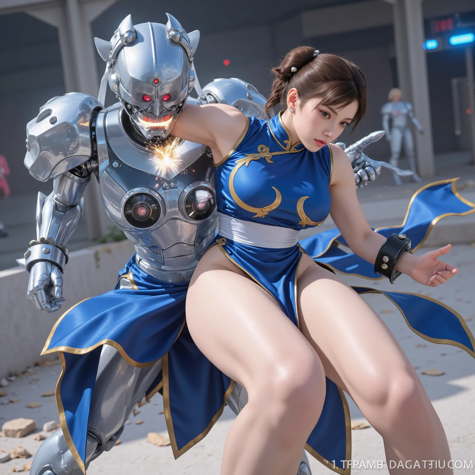 ((top-quality、8K、masterpiece:1.3))、女の子1人、Beautiful woman with slender abs:1.3、(Medium short hair)、hyperdetailed face、Patch Order、二重まぶた、Superheroine、Ally of justice、japanes、Hair is black、Skirt short、A dark-haired、Painful look、defeat、Painful look、defeat、Female Warrior、