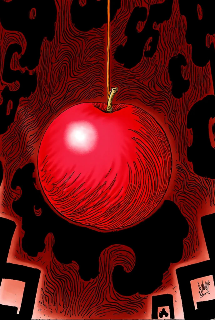 (masterpiece, best quality, highres :1.21), ((drama romance tragedy and lil bit of humor)), oil painting, (fractal art:1.3), (psychodelic art:1.3), ((red paint, red wax, red vine):1.2), ((ink splashing technique), (freehand brushwork), (blurred lines), (sparse composition), (subtle details), (subtle ink color variation), (flowing brushstrokes), (artistic interpretation):0.9), masterpiece quality, ultra detailed
BREAK
black and red tree bough, snake and (apple and human heart)
 <lora:add_saturation:0.5>