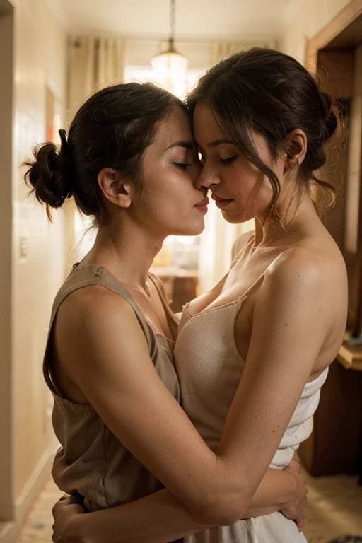 Valéria Garza in a room with a brunette girl with short hair in a romantic moment
