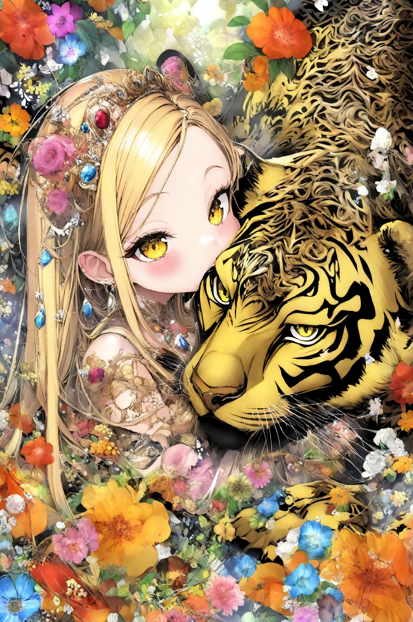 masterpiece, Highest quality, Illustrations for novels, High resolution,  , Sensual, Intimate, Emotional, Passionate, romantic, sweet, Adorable, Innocent, Pure, Enchanting, Enchantingな, attractive, mysterious, Enchantingな, Enchanting, Immersive, Enchantingな, dream-like, Surreal, Imaginative, Whimsical, Artistic, Avant-garde, timeless, elegant, Sophisticated, chic, Sophisticated, Individuality, original, Enchantingな,(Cheetah Dress:1.3), ((Beautiful Tears))