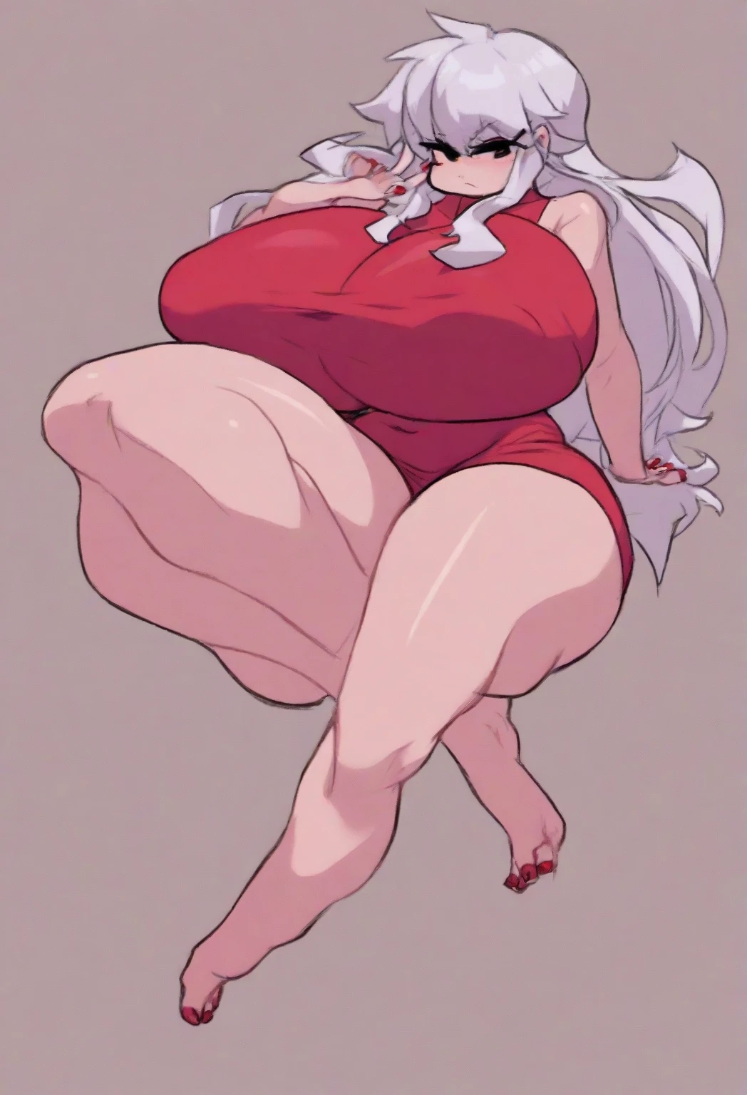 SFW, (slingshot bikini), (big breasts), firm breasts, slim waist, curvy figure, (white_hair, braids), full body