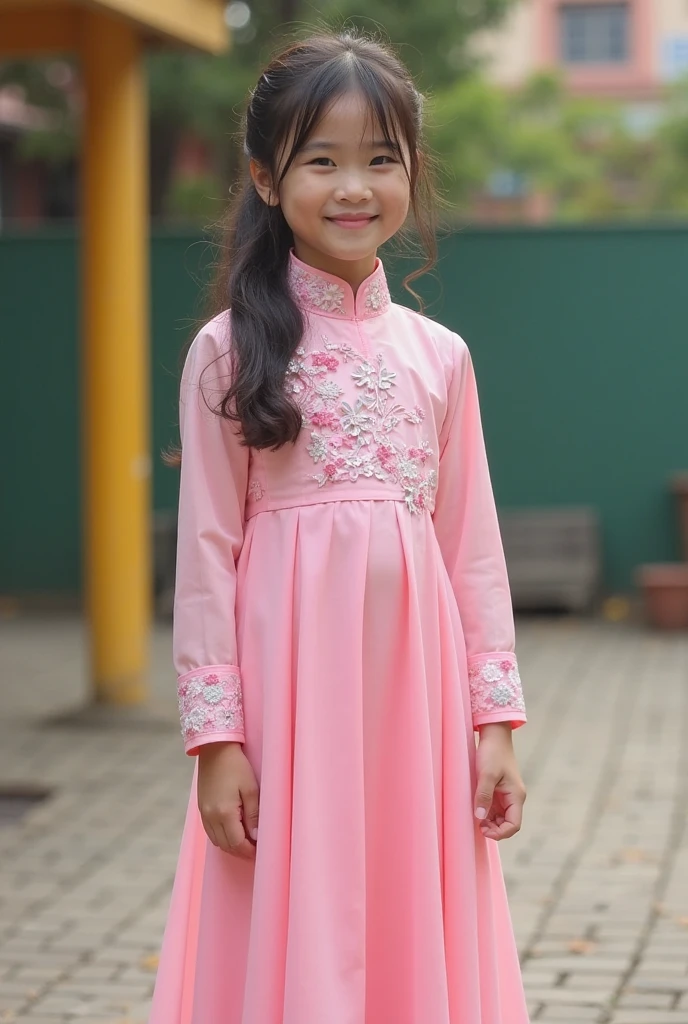 girl (child, curly hair, brown skin, brown eyes, reddish brown hair, happy, playing with a teddy bear, wearing a yellow dress),(in a flowering garden), (with a white puppy) --auto --s2