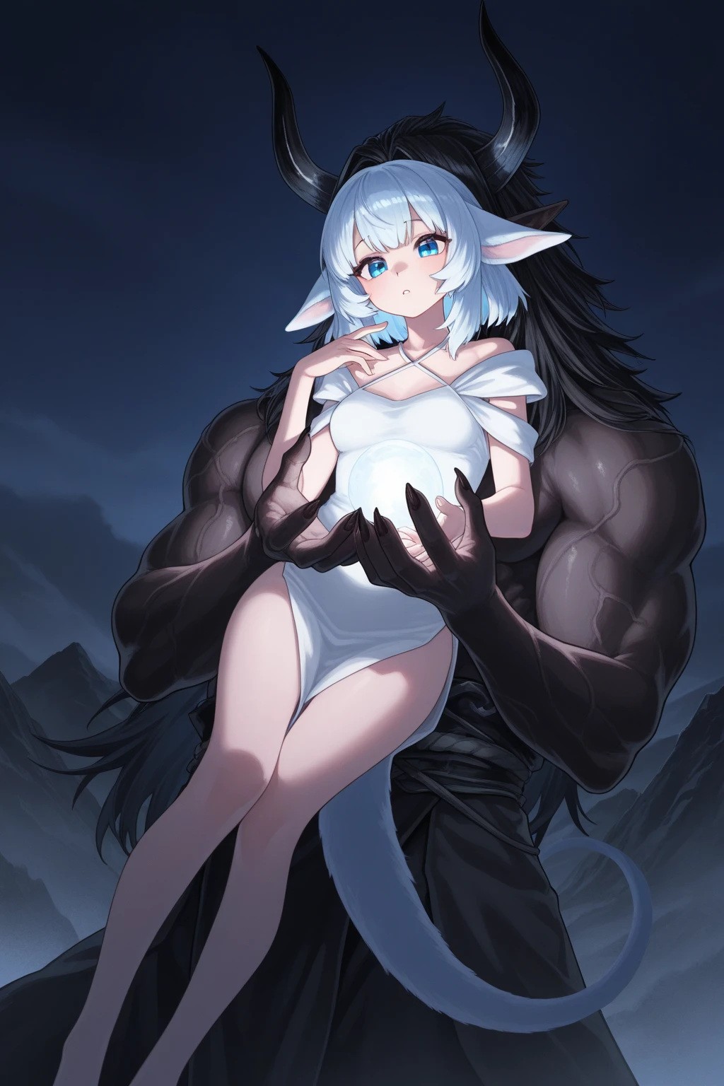 (score_9,score_8_up,score_7_up,score_6_up,score_5_up,score_4_up),1girl, lying, moaning, 1shota, doggystyle from behind, grabbing waist, sex, moaning, motion lines, thighs, parted lips, blunt bangs, breasts, colored skin, curvy, hair over eyes, huge breasts, long hair, nail polish, navel, pointy ears, purple nails, purple skin, very long hair, white hair, dungeon background,depth of field, masterpiece, best quality, realistic light and shadow, high key lighting, (balanced photo, balanced exposure), view from sideway
