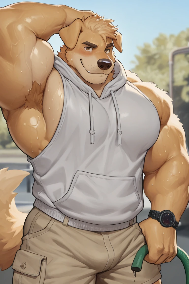 Fat, gassy, visibly stupid anthro wolf who’s a southern trucker wearing a stained, white tank top letting out a huge, disgusting belch in a thin anthro wolf’s face high resolution best quality. Make this character look like he’s very unintelligent