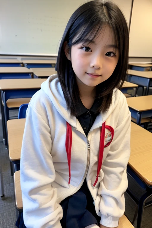 (((Super cute elementary school students))), (smile), Sitting、((Wide leg))、Raise one leg、Browsing Caution:0.01